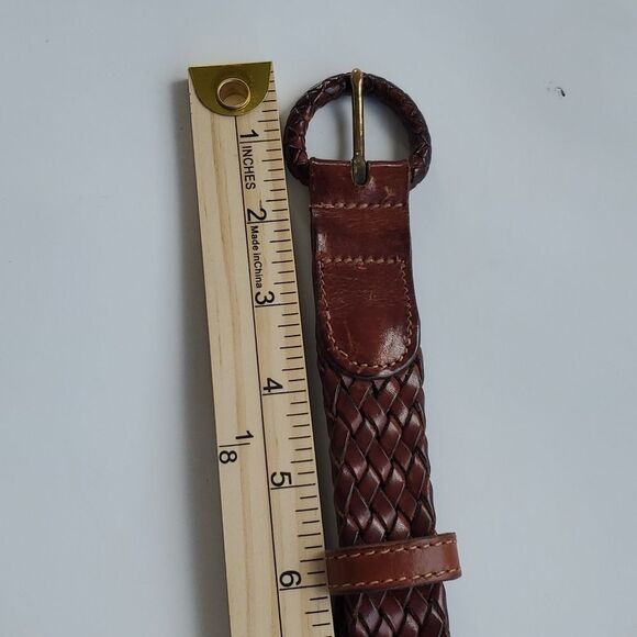 COLE HAAN BRAIDED BROWN LEATHER BELT ADJUSTABLE - Picture 5 of 5